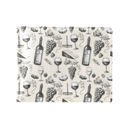 Wine Themed Print Design LKS306 Men's ID Card Wallet