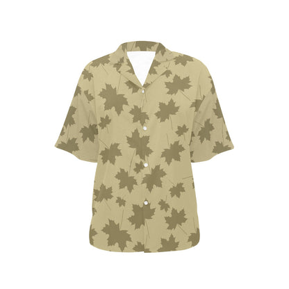Maple Leaf Pattern Print Design 01 Women's Hawaiian Shirt