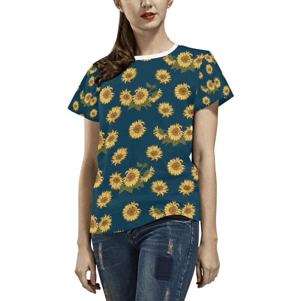 Sunflower Print Design LKS305 Women's  T-shirt