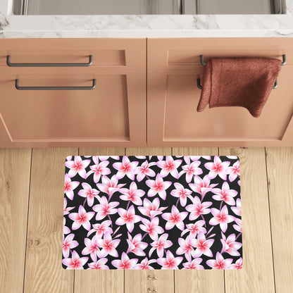 Pink Plumeria Pattern Print Design PM09 Kitchen Mat