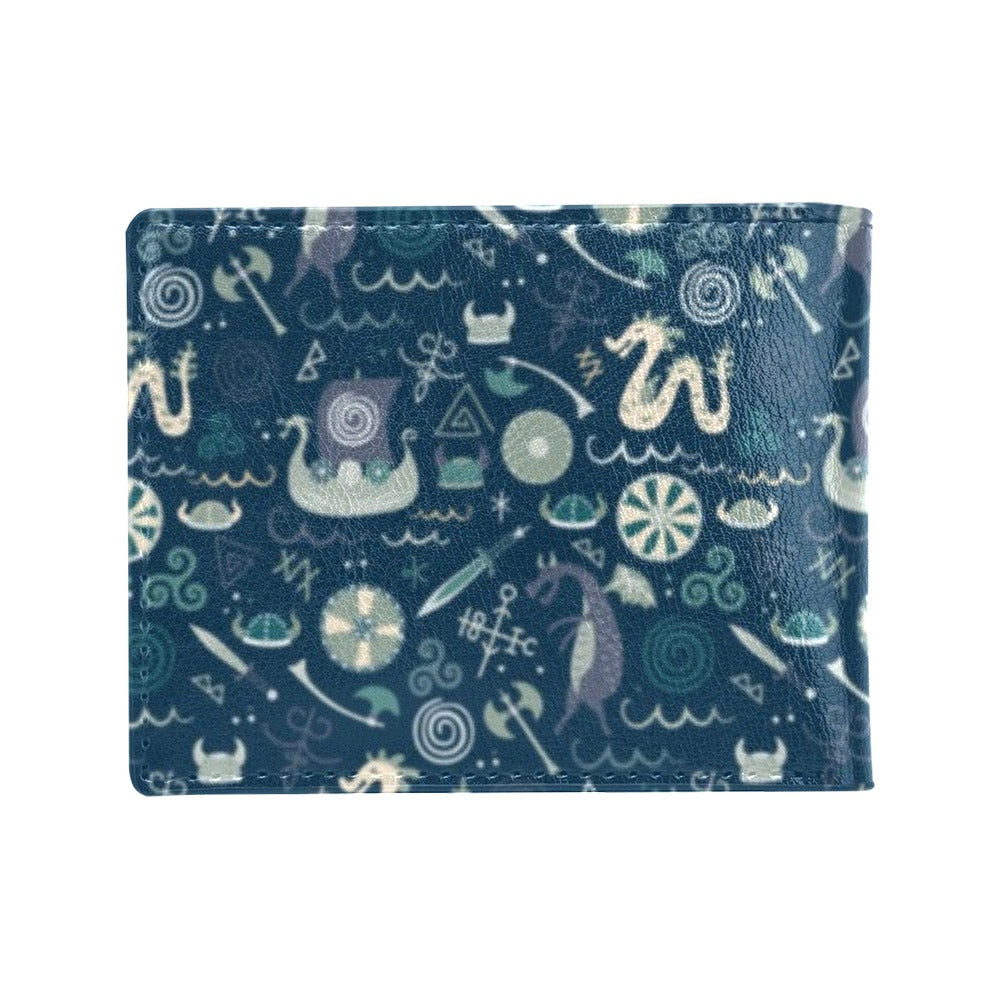 Vikings Print Design LKS305 Men's ID Card Wallet