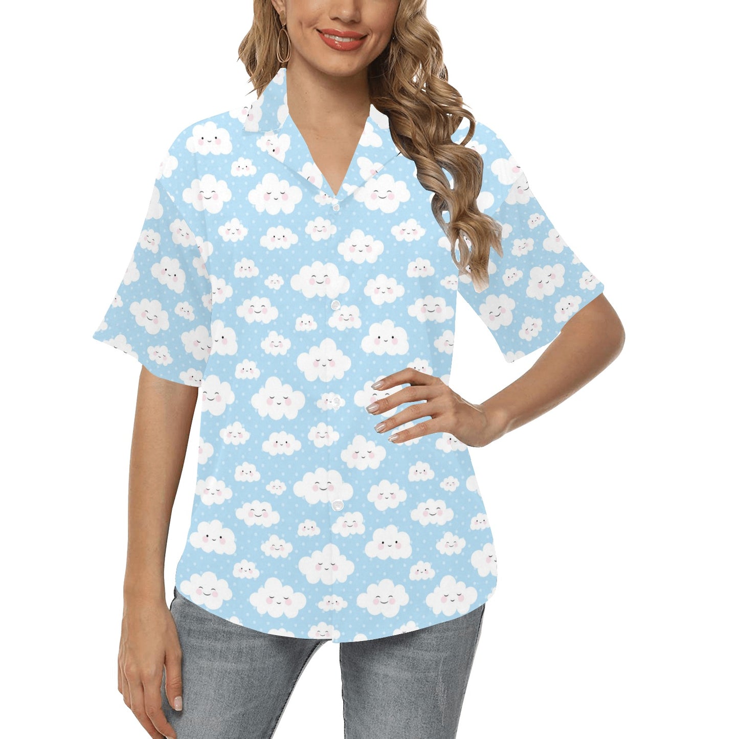 Cloud Pattern Print Design 02 Women's Hawaiian Shirt