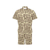 Tiki Brown Mask Print Men's Romper