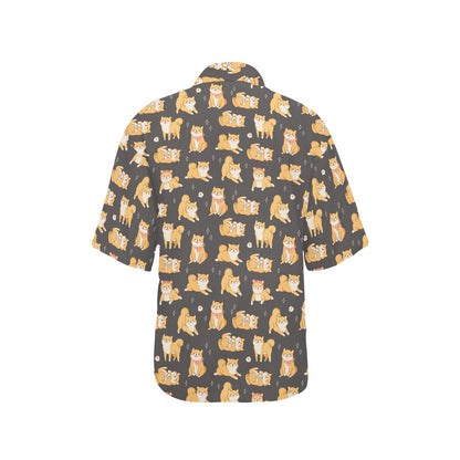 Shiba Inu Print Design LKS309 Women's Hawaiian Shirt