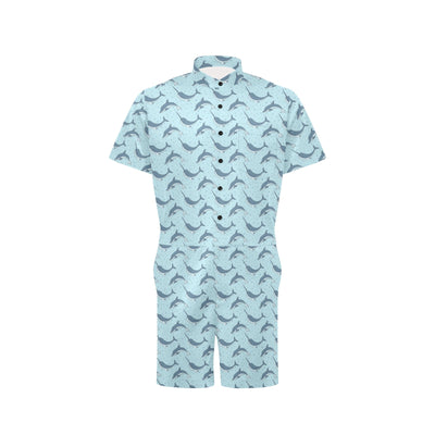 Narwhal Dolphin Print Men's Romper