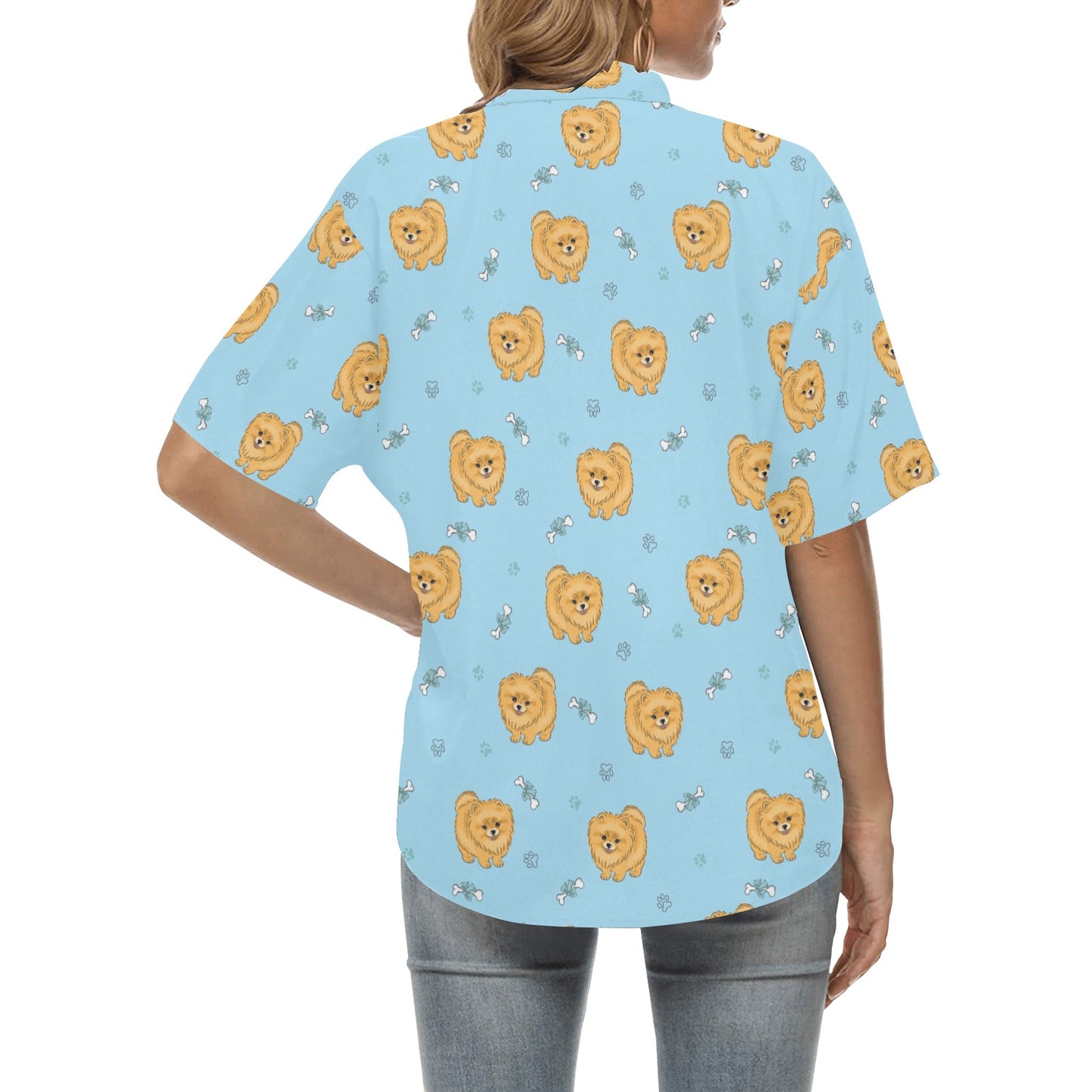 Pomeranians Pattern Print Design A03 Women's Hawaiian Shirt