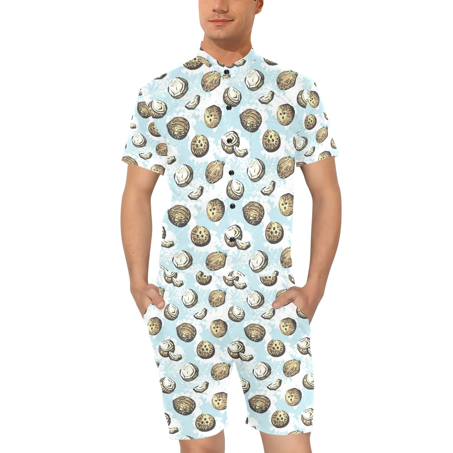 Coconut Pattern Print Design CN01 Men's Romper