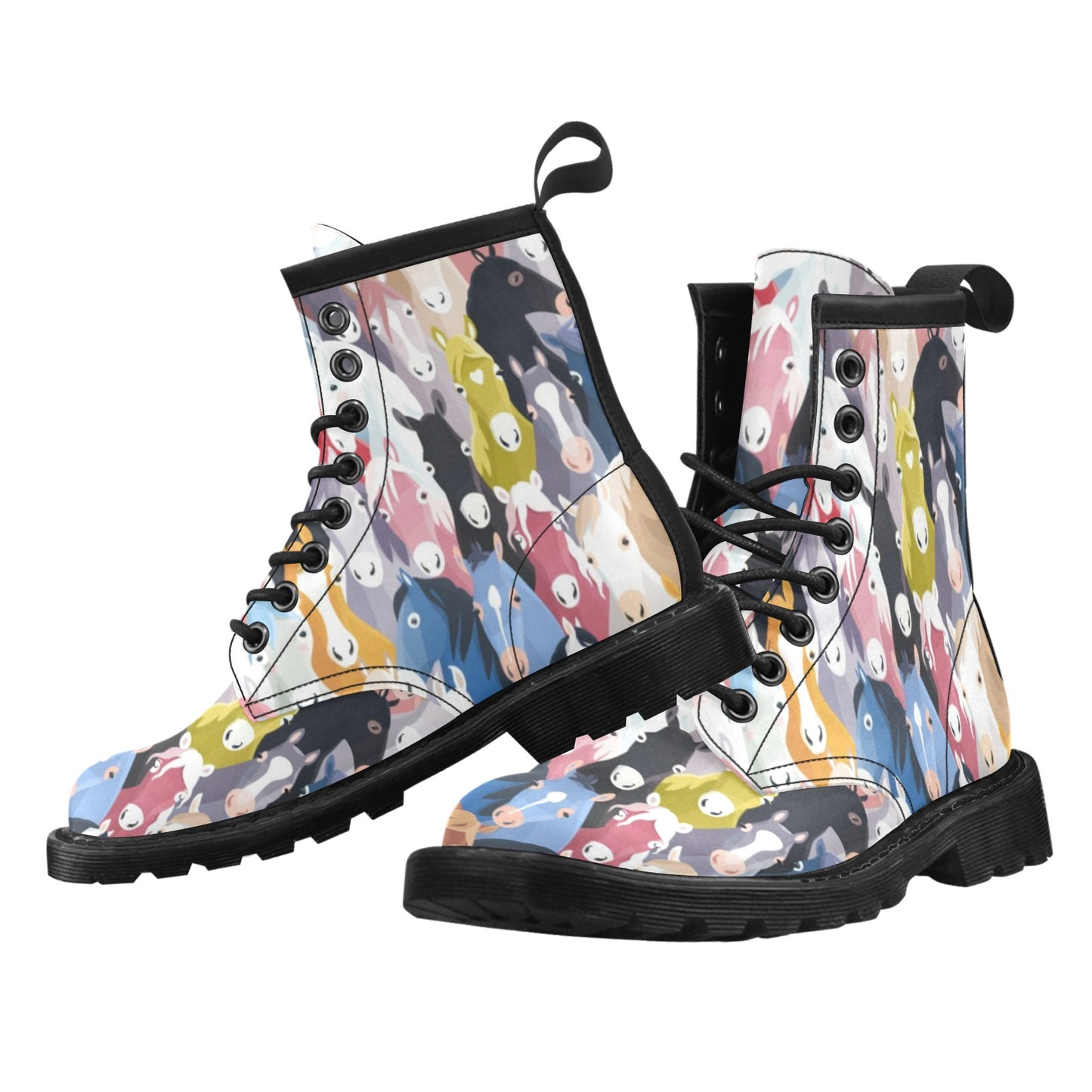 Colorful Horse Pattern Women's Boots
