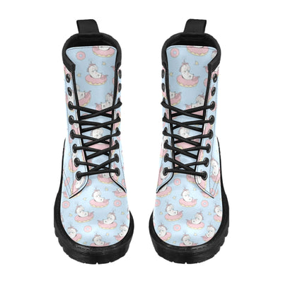 Donut Unicorn Pattern Print Design DN014 Women's Boots