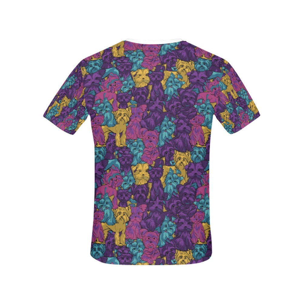 Yorkshire Terriers Print Design LKS3010 Women's  T-shirt