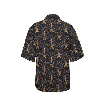 Eiffel Tower Love Paris Print Women's Hawaiian Shirt