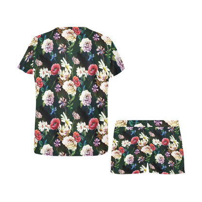 Summer Floral Print Design LKS303 Women's Short Pajama Set