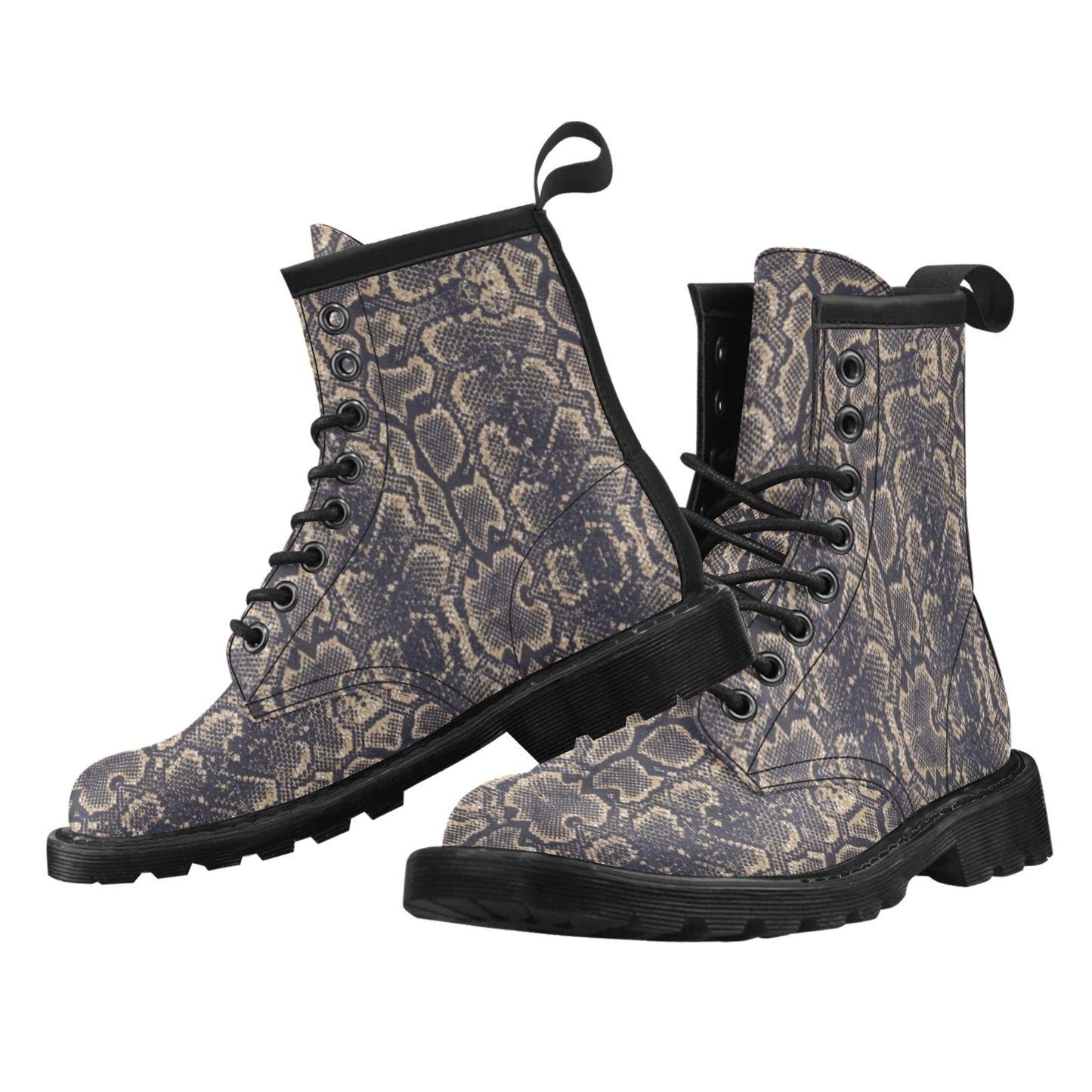 Snake Skin Pattern Print Women's Boots
