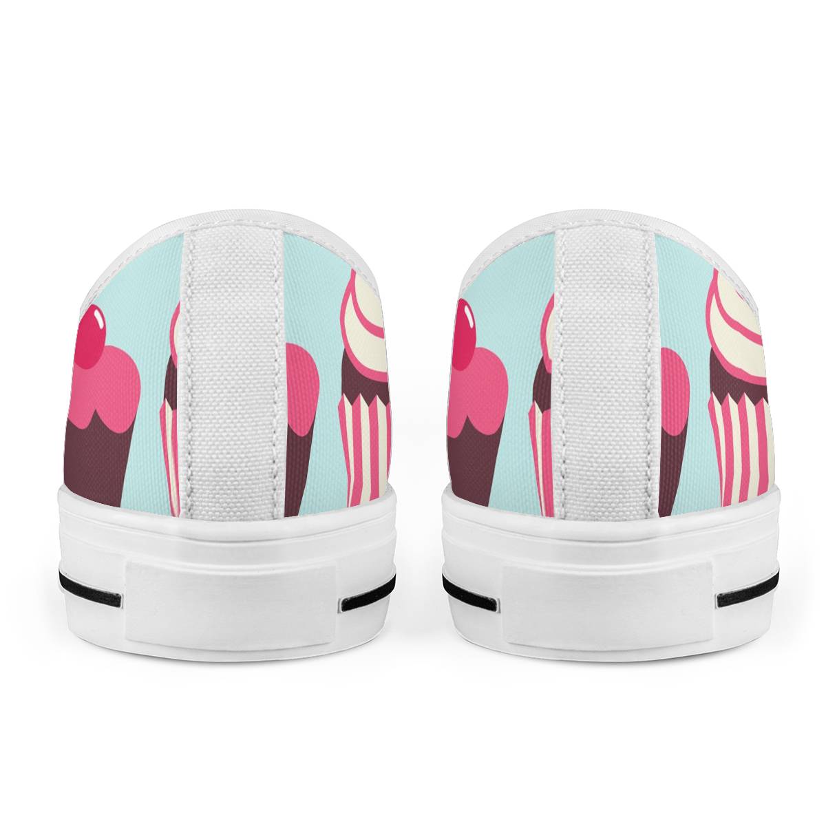 CupCake Print Pattern Women Low Top Shoes