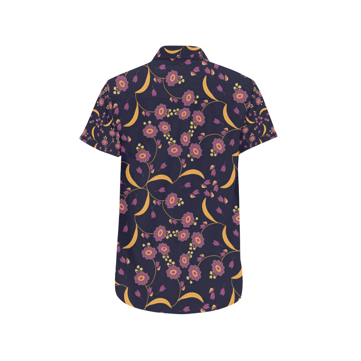 Anemone Pattern Print Design AM012 Men's Short Sleeve Button Up Shirt