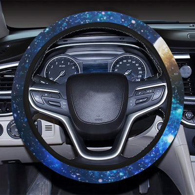 Galaxy Stardust Planet Space Print Steering Wheel Cover with Elastic Edge