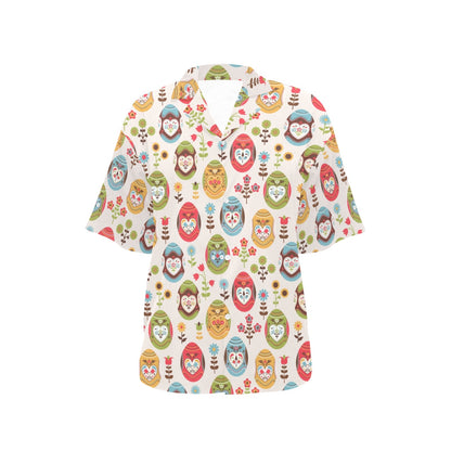 Easter Eggs Pattern Print Design RB011 Women's Hawaiian Shirt