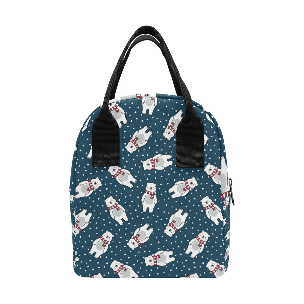 Polar Bear Pattern Print Design PB05 Insulated Lunch Bag