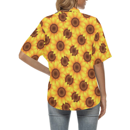 Sunflower Pattern Print Design SF07 Women's Hawaiian Shirt