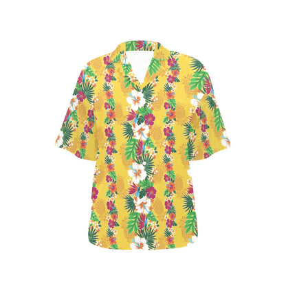 Hawaiian Themed Pattern Print Design H09 Women's Hawaiian Shirt