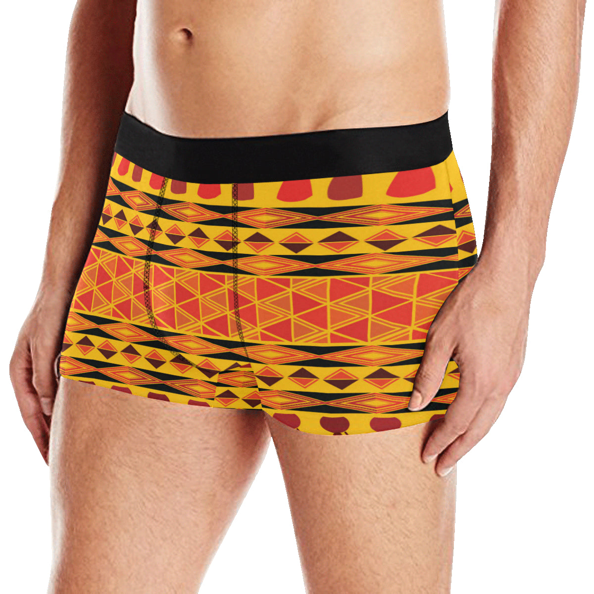 African Pattern Print Design 01 Men's Boxer Briefs