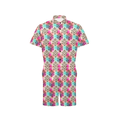 lotus Boho Pattern Print Design LO02 Men's Romper