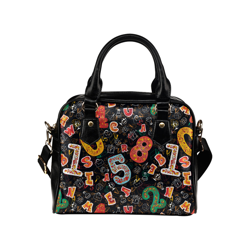 Number Pattern Print Design A03 Shoulder Handbag