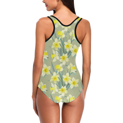 Daffodils Pattern Print Design DF01 Women Swimsuit