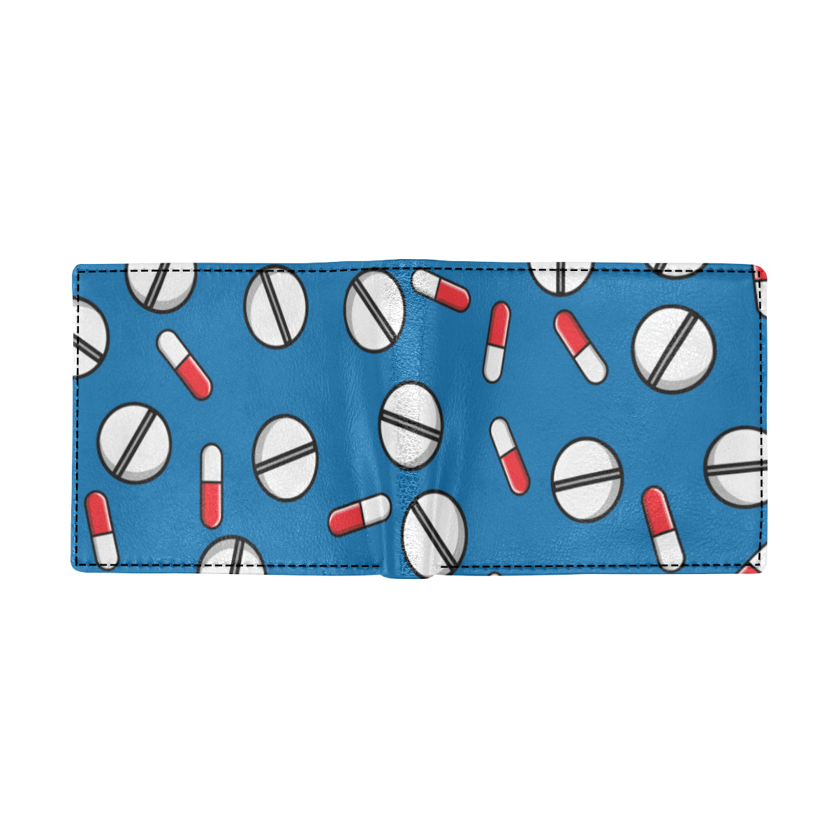 Pill Pattern Print Design A05 Men's ID Card Wallet