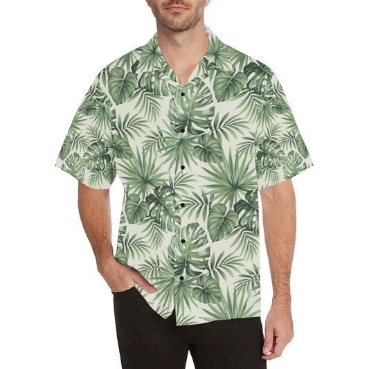 Palm Leaf Pattern Print Design A02 Men's Hawaiian Shirt
