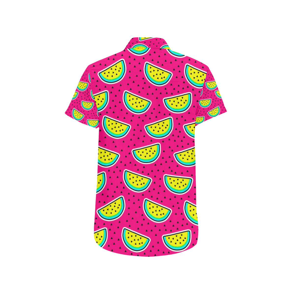 Watermelon Pattern Print Design WM04 Men's Short Sleeve Button Up Shirt
