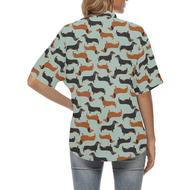 Dachshund Cute Print Pattern Women's Hawaiian Shirt