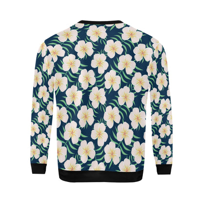 Pink Plumeria Pattern Print Design PM016 Men Long Sleeve Sweatshirt
