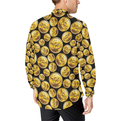 Bitcoin Pattern Print Design DO05 Men's Long Sleeve Shirt