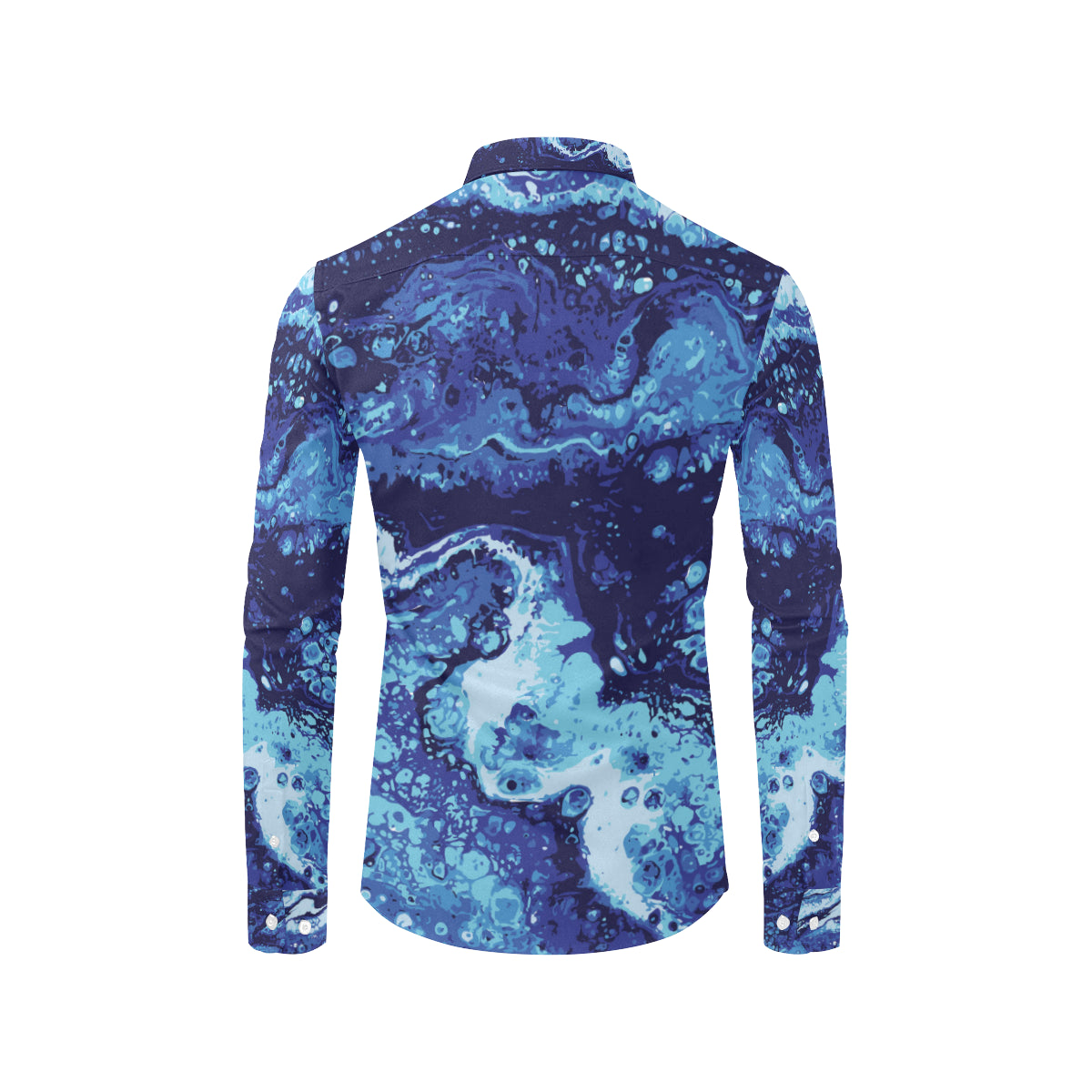 Ocean Liquid Pattern Print Design A03 Men's Long Sleeve Shirt