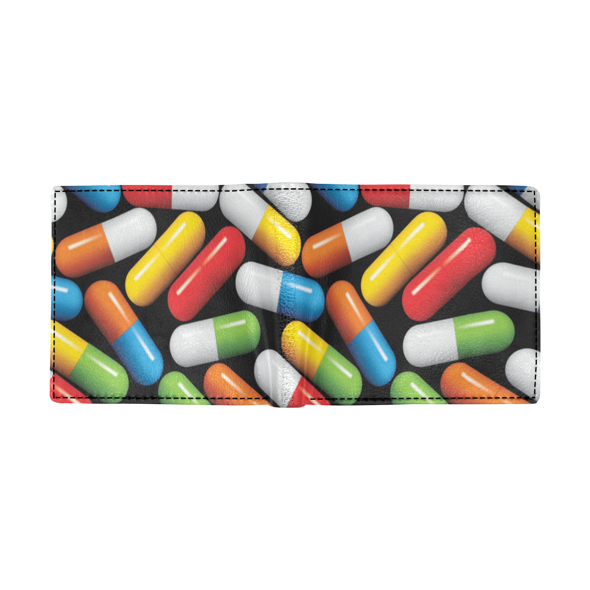 Pill Pattern Print Design A02 Men's ID Card Wallet