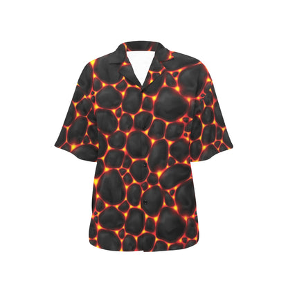 Lava Pattern Print Design 01 Women's Hawaiian Shirt