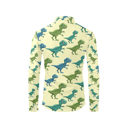 T Rex Pattern Print Design A04 Men's Long Sleeve Shirt