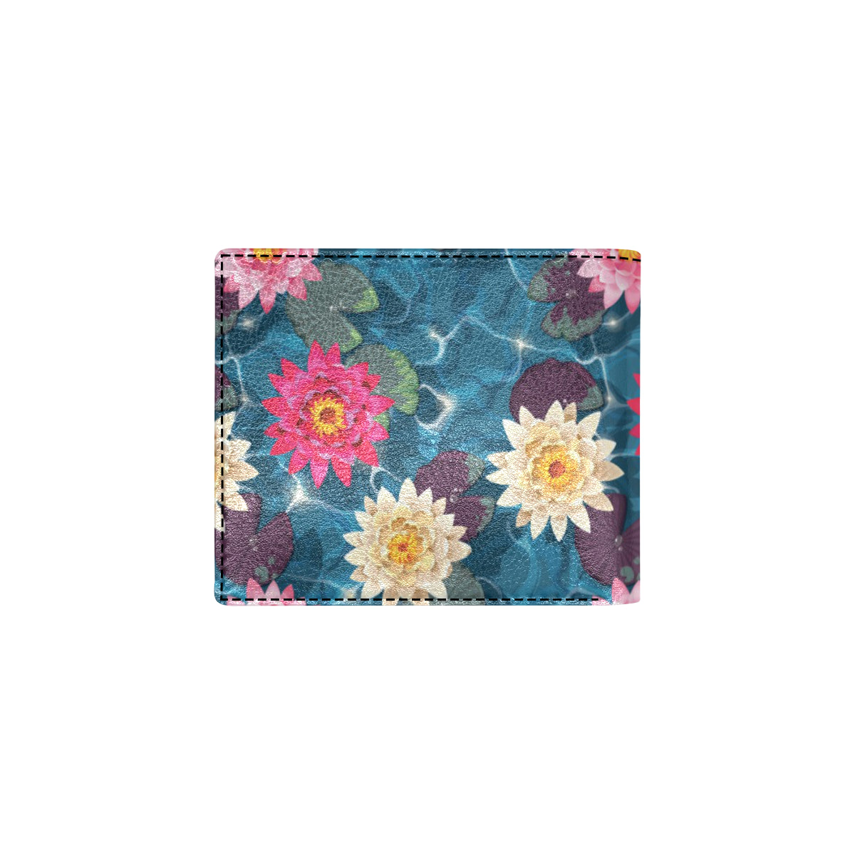Water Lily Pattern Print Design WL05 Men's ID Card Wallet