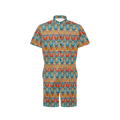 Kente Print African Design Themed Men's Romper