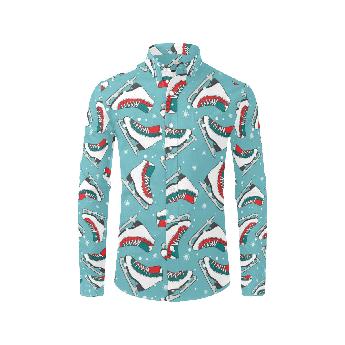 Ice Skate Pattern Print Design 03 Men's Long Sleeve Shirt