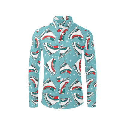 Ice Skate Pattern Print Design 03 Men's Long Sleeve Shirt