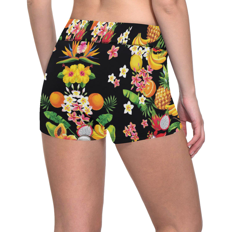 Tropical Fruits Pattern Print Design TF02 Yoga Shorts