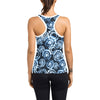 Tie Dye Dark Blue Print Design LKS306 Women's Racerback Tank Top