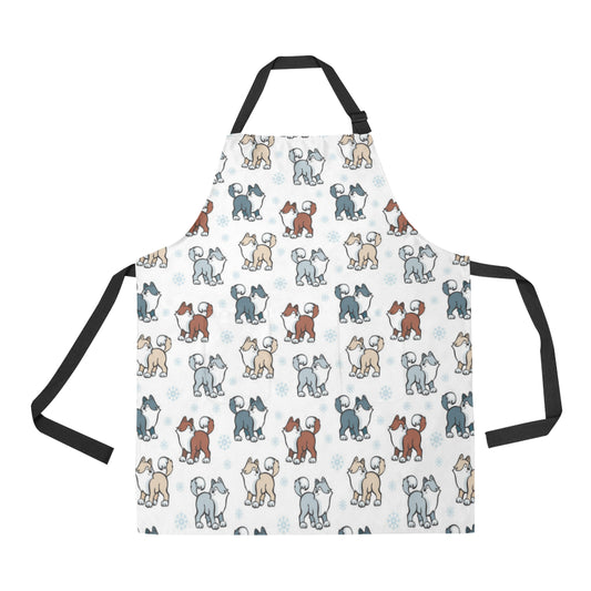 Alaskan Malamute Pattern Print Design 02 Apron with Pocket