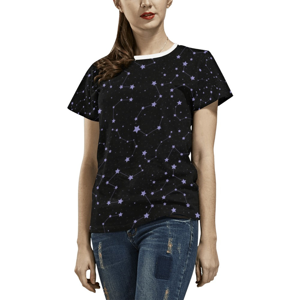 Star Print Design LKS303 Women's  T-shirt