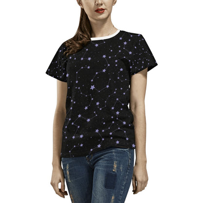 Star Print Design LKS303 Women's  T-shirt