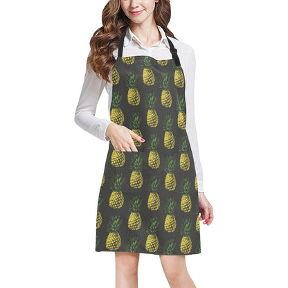Gold Pineapple Apron with Pocket