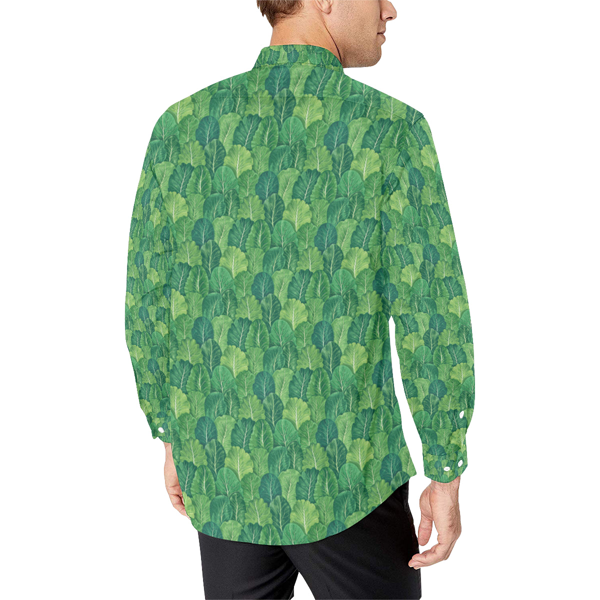 Cabbage Pattern Print Design 02 Men's Long Sleeve Shirt