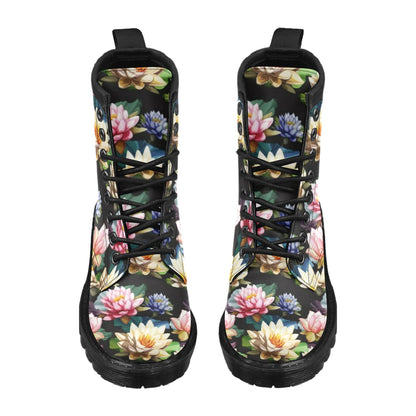 Water Lily Pattern Print Design WL02 Women's Boots